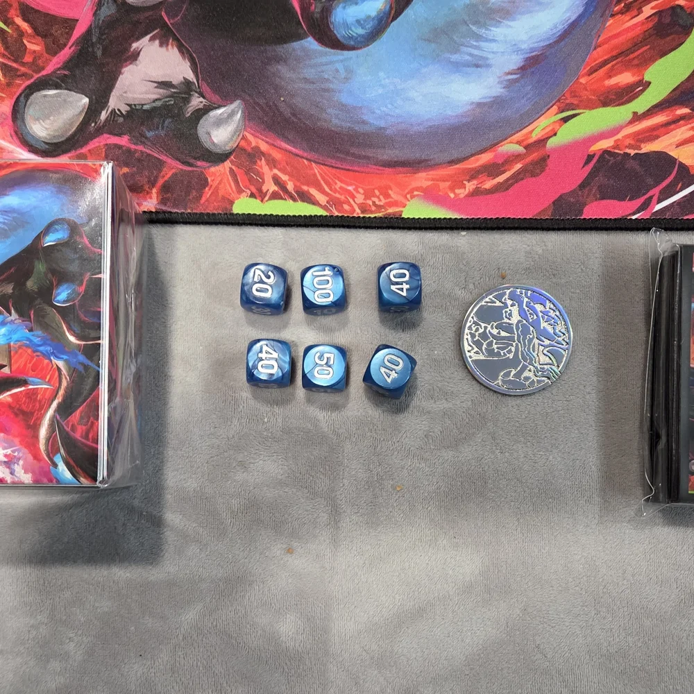Mega Charizard X ex UPC Playmat, Deckbox, Sleeves, Coin, Damage Counters